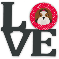 "Caroline's Treasures Imperial Shih Tzu Metal Artwork Love wall-decor, Multicolor"