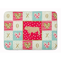 "Caroline's Treasures Charolais Cow Love Machine Washable Memory Foam Mat doormats, Multicolor"