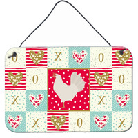 "Caroline's Treasures Leghorn Chicken Love Door Hanging Prints wall-decor, Multicolor"