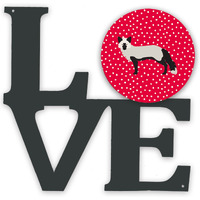 "Caroline's Treasures Silver Fox Metal Artwork Love wall-decor, Multicolor"