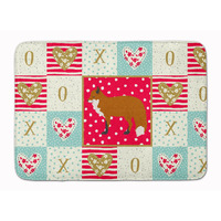 "Caroline's Treasures Red Fox Love Machine Washable Memory Foam Mat doormats, Multicolor"