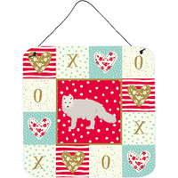 "Caroline's Treasures White Arctic Fox Love Door Hanging Prints wall-decor, Multicolor"
