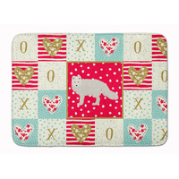 "Caroline's Treasures White Arctic Fox Love Machine Washable Memory Foam Mat doormats, Multicolor"