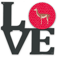 "Caroline's Treasures Guanaco Metal Artwork Love wall-decor, Multicolor"