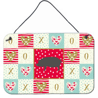 "Caroline's Treasures Berkshire Pig Love Door Hanging Prints wall-decor, Multicolor"