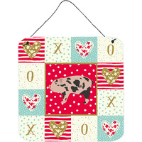 "Caroline's Treasures Mini Miniature Pig Love Door Hanging Prints wall-decor, Multicolor"