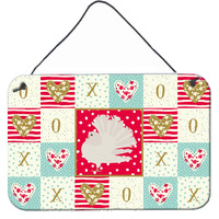 "Caroline's Treasures Silver Fantail Pigeon Love Door Hanging Prints wall-decor, Multicolor"