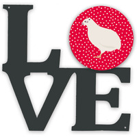"Caroline's Treasures Texas Quail Metal Artwork Love wall-decor, Multicolor"