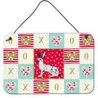 "Caroline's Treasures English Spot Rabbit Love Door Hanging Prints wall-decor, Multicolor"