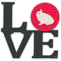 "Caroline's Treasures Hermelin Rabbit Metal Artwork Love wall-decor, Multicolor"