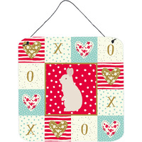 "Caroline's Treasures New Zealand White Rabbit Love Door Hanging Prints wall-decor, Multicolor"