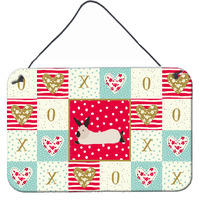 "Caroline's Treasures California White Rabbit Love Door Hanging Prints wall-decor, Multicolor"