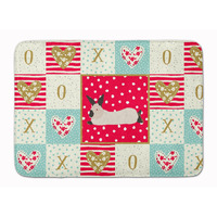 "Caroline's Treasures California White Rabbit Love Machine Washable Memory Foam Mat doormats, Multicolor"