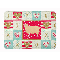 "Caroline's Treasures English Leicester Longwool Sheep Love Machine Washable Memory Foam Mat doormats, Multicolor"
