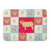 "Caroline's Treasures Horned Dorset Sheep Love Machine Washable Memory Foam Mat doormats, Multicolor"