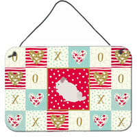 "Caroline's Treasures Pink and White Chinchilla Love Door Hanging Prints wall-decor, Multicolor"