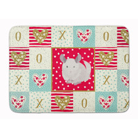 "Caroline's Treasures White Dominant Chinchilla Love Machine Washable Memory Foam Mat doormats, Multicolor"
