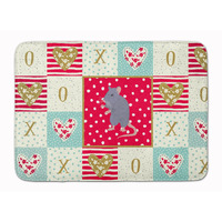 "Caroline's Treasures Blue Rat Love Machine Washable Memory Foam Mat doormats, Multicolor"