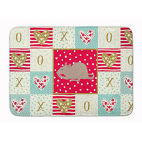 "Caroline's Treasures Fuzz Rat Love Machine Washable Memory Foam Mat doormats, Multicolor"