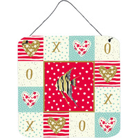 "Caroline's Treasures Angelfish Love Door Hanging Prints wall-decor, Multicolor"