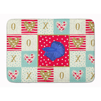 "Caroline's Treasures Delta Tail Betta Fish Love Machine Washable Memory Foam Mat doormats, Multicolor"