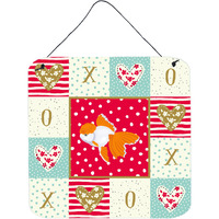 "Caroline's Treasures Oranda Red Cap Goldfish Love Door Hanging Prints wall-decor, Multicolor"
