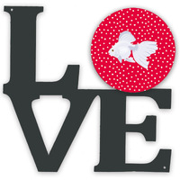 "Caroline's Treasures Ryukin Goldfish Metal Artwork Love wall-decor, Multicolor"