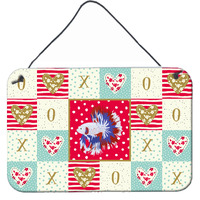 "Caroline's Treasures Comb Tail Betta Love Door Hanging Prints wall-decor, Multicolor"