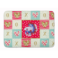 "Caroline's Treasures Comb Tail Betta Love Machine Washable Memory Foam Mat doormats, Multicolor"