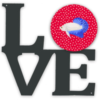 "Caroline's Treasures Plakat Betta Metal Artwork Love wall-decor, Multicolor"