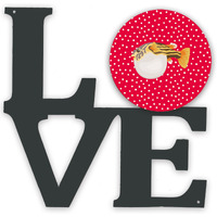 "Caroline's Treasures Puffer Fish Metal Artwork Love wall-decor, Multicolor"