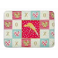 "Caroline's Treasures Belgian Hunchback Canary Love Machine Washable Memory Foam Mat doormats, Multicolor"
