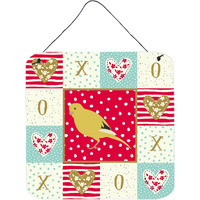 "Caroline's Treasures Border Canary Love Door Hanging Prints wall-decor, Multicolor"
