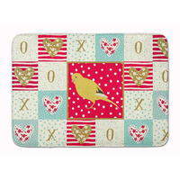 "Caroline's Treasures Border Canary Love Machine Washable Memory Foam Mat doormats, Multicolor"