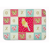 "Caroline's Treasures French Curly Canary Love Machine Washable Memory Foam Mat doormats, Multicolor"