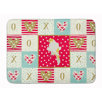 "Caroline's Treasures Parisian Trumpeter Canary Love Machine Washable Memory Foam Mat doormats, Multicolor"