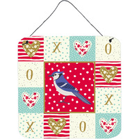 "Caroline's Treasures Jay Bird Love Door Hanging Prints wall-decor, Multicolor"