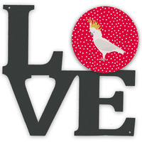 "Caroline's Treasures Cockatoo Metal Artwork Love wall-decor, Multicolor"
