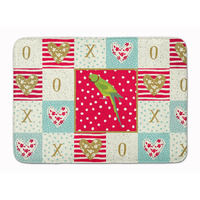 "Caroline's Treasures Ring-Necked Parakeet Love Machine Washable Memory Foam Mat doormats, Multicolor"