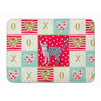 "Caroline's Treasures California Spangled #1 Cat Love Machine Washable Memory Foam Mat doormats, Multicolor"