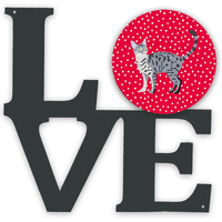 "Caroline's Treasures California Spangled #1 Cat Metal Artwork Love wall-decor, Multicolor"