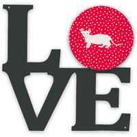 "Caroline's Treasures Dwelf #3 Cat Metal Artwork Love wall-decor, Multicolor"