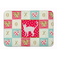 "Caroline's Treasures Khao Manee #2 Cat Love Machine Washable Memory Foam Mat doormats, Multicolor"