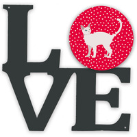 "Caroline's Treasures Khao Manee #2 Cat Metal Artwork Love wall-decor, Multicolor"