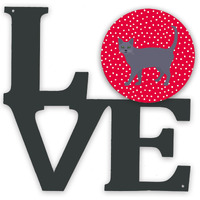 "Caroline's Treasures Korat #3 Cat Metal Artwork Love wall-decor, Multicolor"