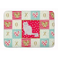 "Caroline's Treasures Chinchilla Persian Longhair Cat Love Machine Washable Memory Foam Mat doormats, Multicolor"