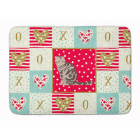 "Caroline's Treasures Foldex Exotic Fold Cat Love Machine Washable Memory Foam Mat doormats, Multicolor"