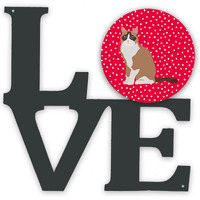"Caroline's Treasures Snowshoe #2 Cat Metal Artwork Love wall-decor, Multicolor"