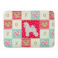 "Caroline's Treasures Bichon Fris Love Machine Washable Memory Foam Mat doormats, Multicolor"