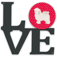 "Caroline's Treasures Bolognese Metal Artwork Love wall-decor, Multicolor"